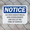 Signmission Co-Pays Deductibles And Coinsurance Are, 10 in W x Rectangle, Plastic OS-2PACK-NS-P-710-L-10835 - alternate 5